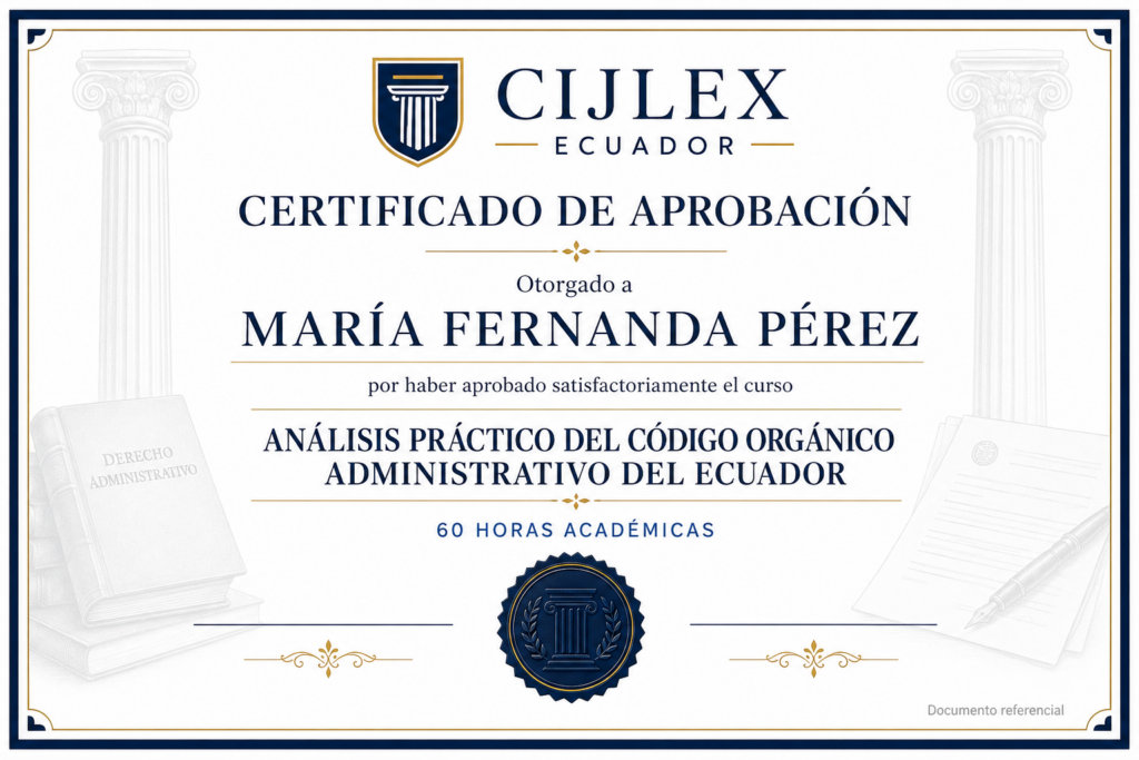 Vista previa del certificado del curso