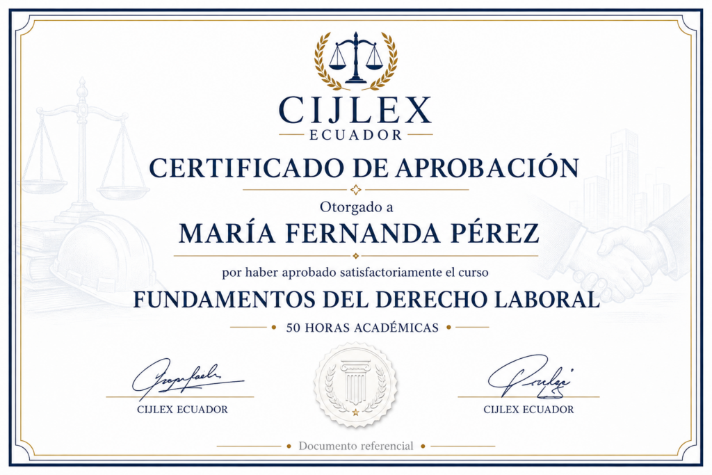 Vista previa del certificado del curso