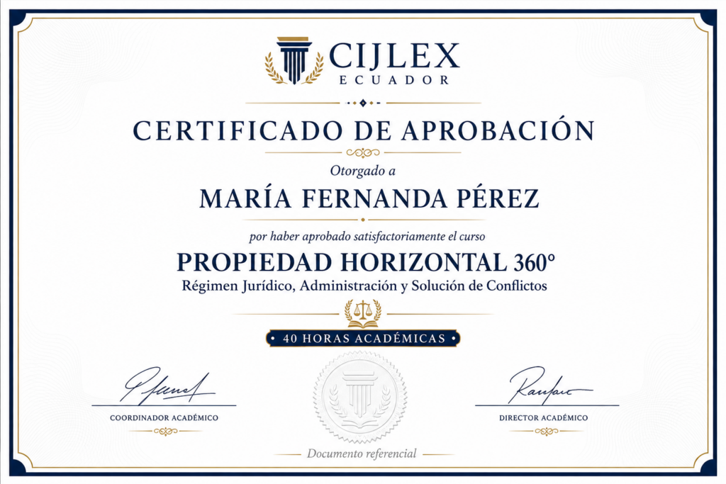 Vista previa del certificado del curso