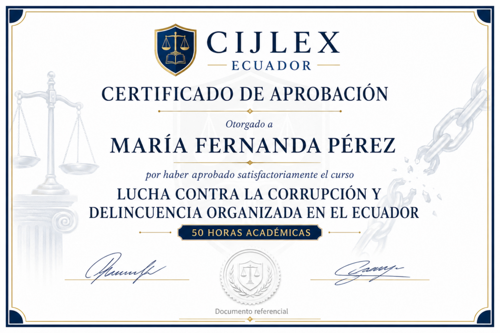Vista previa del certificado del curso