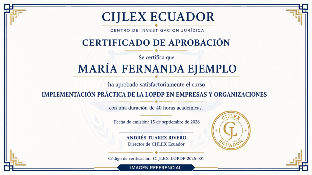 Vista previa del certificado del curso