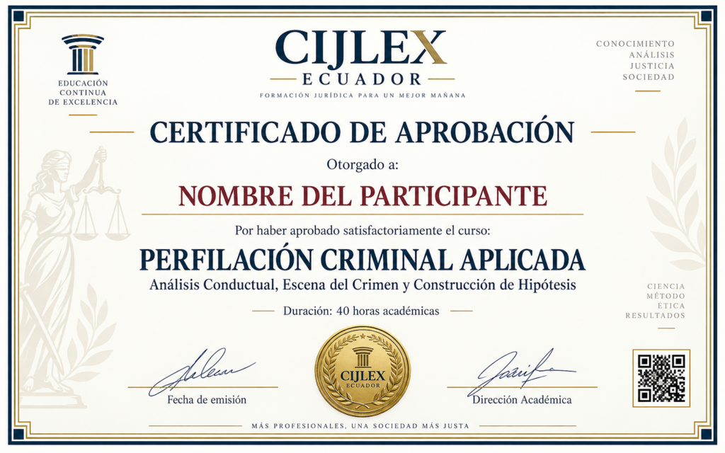 Vista previa del certificado del curso
